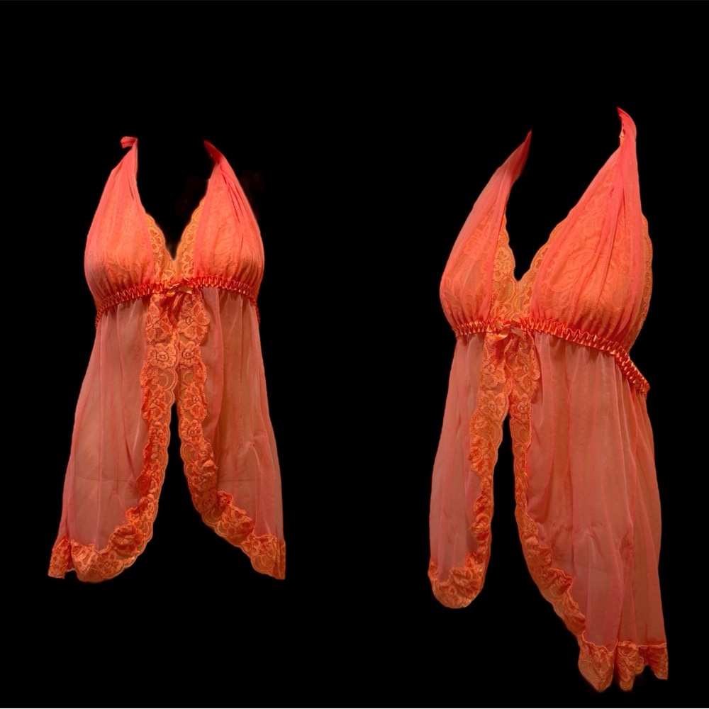 Frederick’s of Hollywood orange babydoll nightie